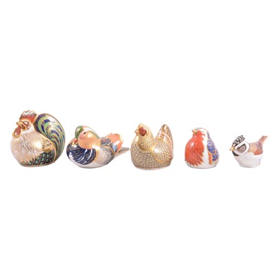 Lot 1 - Five Royal Crown Derby Paperweights