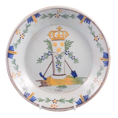 Lot 24 - Faience French Revolution Royalist plate