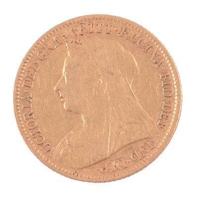 Lot 272 - Victorian gold half Sovereign coin, 1894