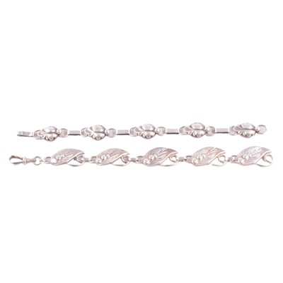 Lot 460 - Anton Michelsen and Herman Siersbol of Denmark - two white metal bracelets.