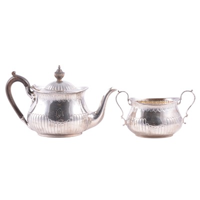 Lot 316 - Silver teapot and sugar bowl