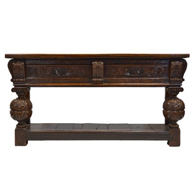 Lot 432 - Oak dresser base, 20th Century