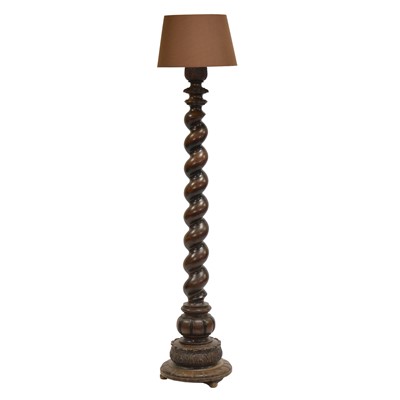 Lot 411 - Victorian barleytwist standard lamp