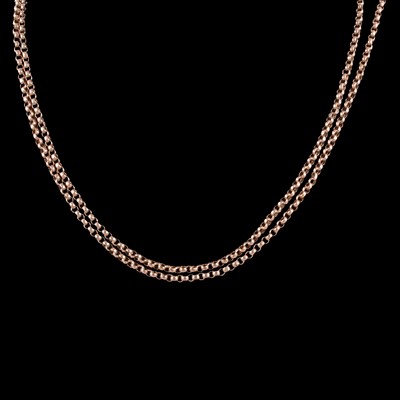 Lot 306 - A yellow metal belcher link guard chain.