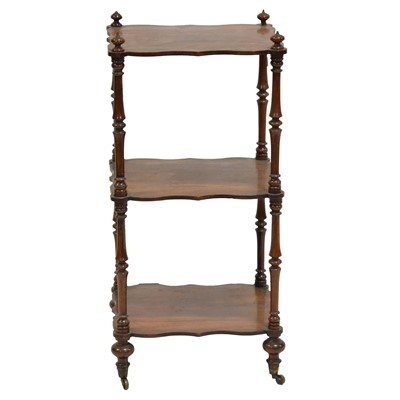 Lot 515 - Victorian rosewood three-tier whatnot, of small size