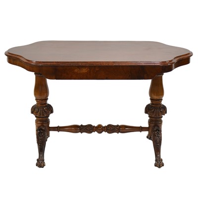Lot 348 - Victorian walnut stretcher table