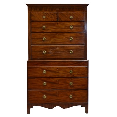Lot 420 - Mahogany chest on chest, adapted
