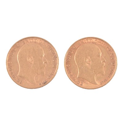 Lot 145 - Two Gold Half Sovereign Coins, Edward VII 1906 and 1908.
