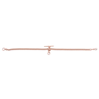 Lot 342 - A 9 carat yellow gold double Albert watch chain.