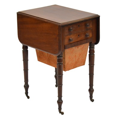 Lot 516 - Victorian mahogany drop-leaf work table