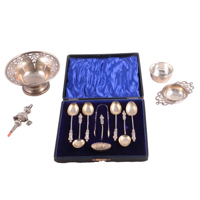 Lot 294 - Victorian Apostles spoons and other small silver