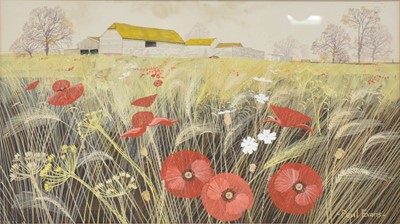Lot 387 - Paul Evans, Field with barns, two Mogul style watercolours, prints