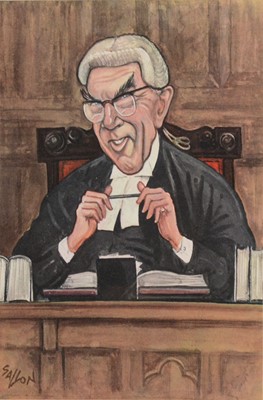 Lot 331 - After Sallon, eight caricatures of Judges