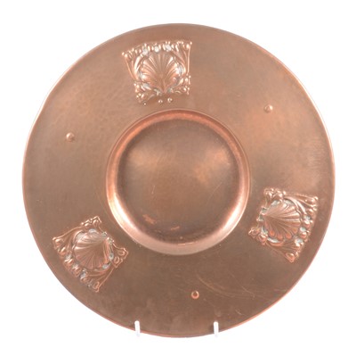 Lot 160 - Arts & Crafts copper plate, dated 1907