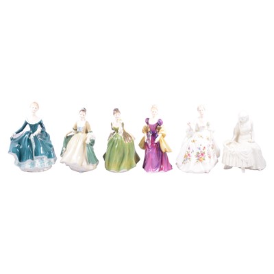 Lot 67 - Five Royal Doulton figurines and a Charlton Collector's guide book