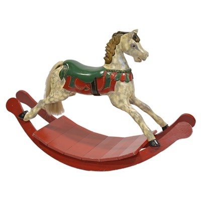 Lot 519 - Victorian style repainted dapple grey rocking horse