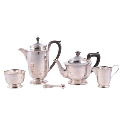 Lot 253 - Silver three piece tea service and a matched silver hot water jug