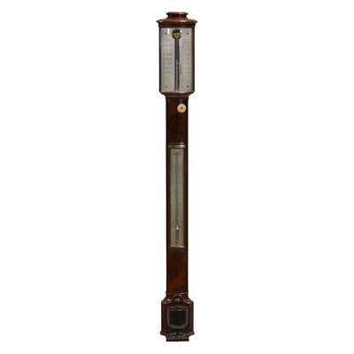 Lot 219 - George III mahogany stick barometer