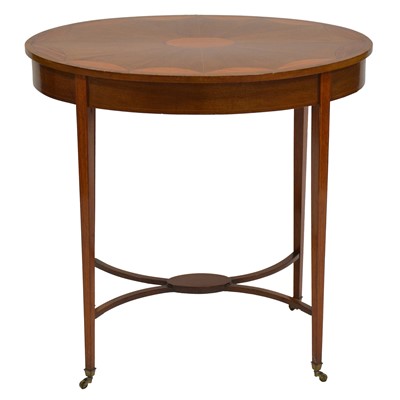 Lot 353 - Victorian mahogany and satinwood oval occasional table