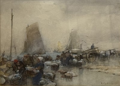 Lot 271 - Dudley Hardy, Breton Fish Market