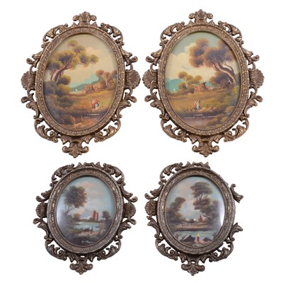 Lot 275 - Two pairs of Italian miniature paintings.