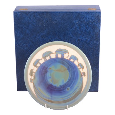 Lot 46A - Caithness Glass, an unusual Cameo Collection charger - Elephant Trail
