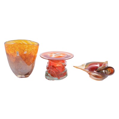 Lot 43A - Three Mdina glass vases