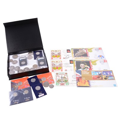 Lot 173 - Collection of sport-related coins and First Day Covers.
