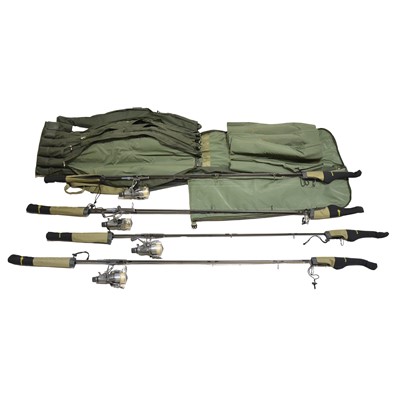 Lot 230 - Four Century NCS Carp Fishing Rods, with Shimano spinning reels