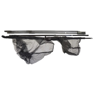 Lot 218 - Quantity of modern fishing accessories - nets, rod rests, reclining chair, etc
