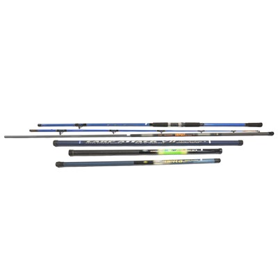 Lot 465 - Four modern fishing poles, and a Shakespeare rod