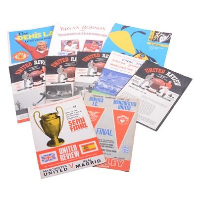 Lot 164 - Approximately three-hundred and fifty 'United Review' Manchester United football programmes, including post Munich air disaster