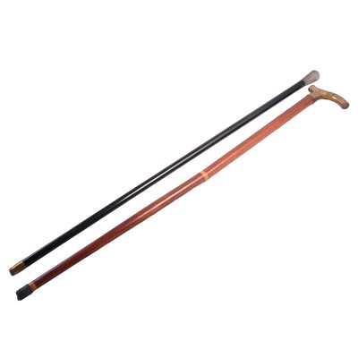 Lot 169a - Ebonised silver-topped cane, and another cane