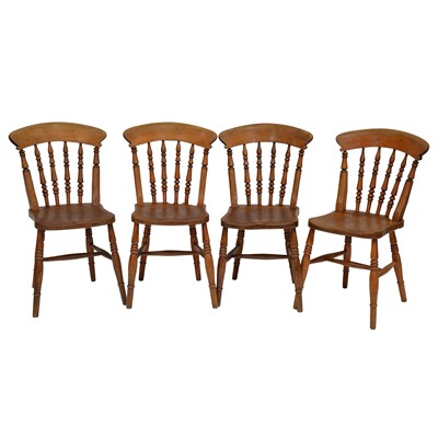 Lot 426 - Set of six Victorian elm and beech Windsor kitchen chairs