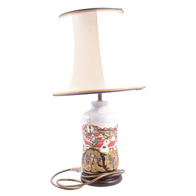 Lot 115 - Moorcroft Pottery - Andalusia pattern table lamp.