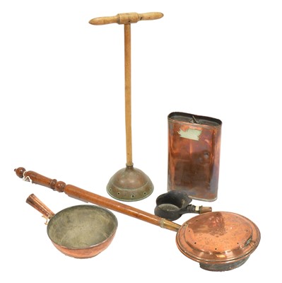 Lot 163 - Box of copper and other metalwares