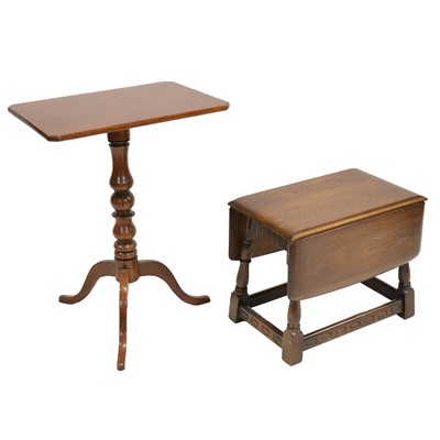 Lot 517 - Victorian walnut tripod table and a modern oak coffee table