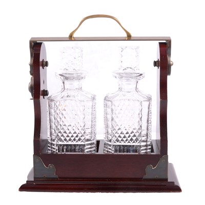 Lot 79 - Victorian hip flask, cut glass jug and a tantalus