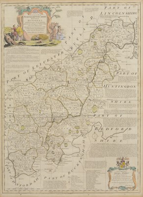 Lot 321 - Emanuel Bowen, An Accurate Map of Northamptonshire divided into its Hundreds, and two other maps.