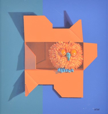 Lot 263 - Unknown (Contemporary), Orange Owl in box