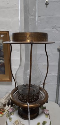 Lot 20 - German porcelain oil lamp.
