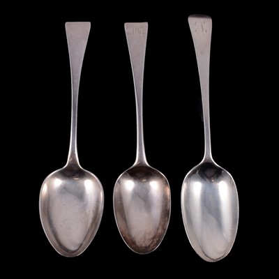 Lot 247 - Georgian silver tablespoon, George Smith (III), London, and two others.