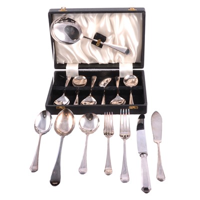 Lot 77 - K Bright Ltd - a part canteen of silver-plated cutlery