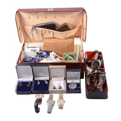 Lot 495 - Collection of white metal and costume jewellery, and wristwatches.
