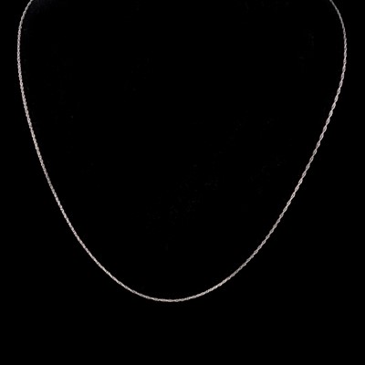 Lot 301 - Two white metal chain necklaces.