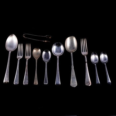 Lot 245 - Collection of silver and silver-plated cutlery and other items.