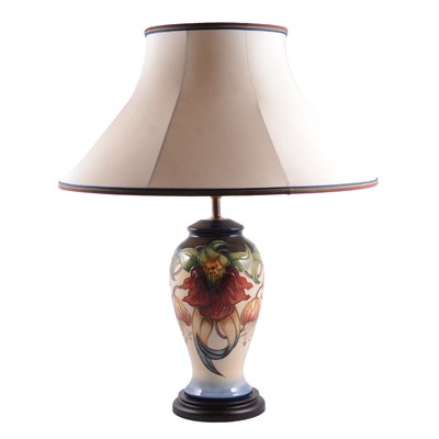 Lot 119 - Moorcroft Pottery, 'Anna Lily' pattern table lamp