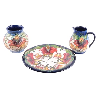 Lot 27 - Moorcroft Pottery, three Anna Lily pattern pieces