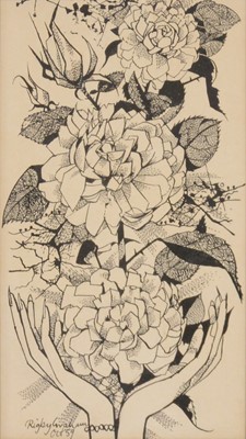 Lot 299 - Rigby Graham, Roses, an illustration for Poems and Drawings in Mud Time