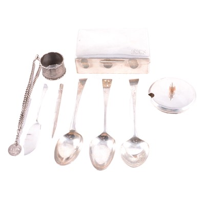 Lot 248 - Georgian silver double marrow scoop, sundry silver